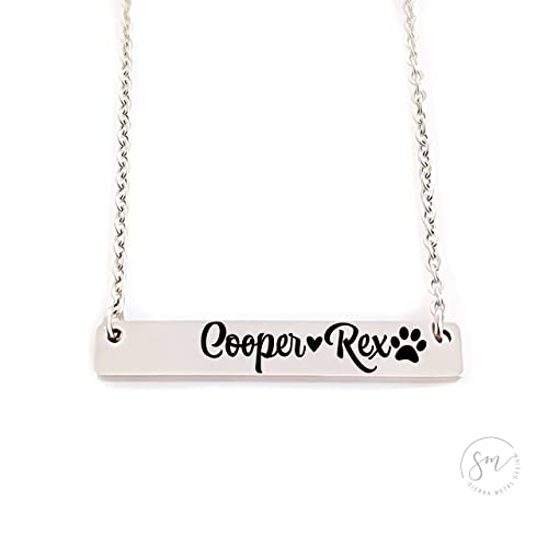 dog mom necklace personalized with dog names