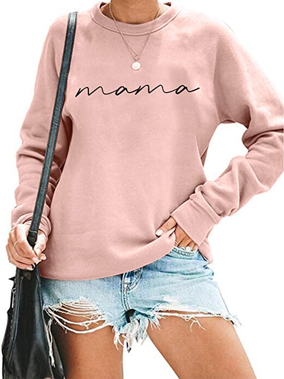 pink sweatshirt with mama on the front gift for mothers day