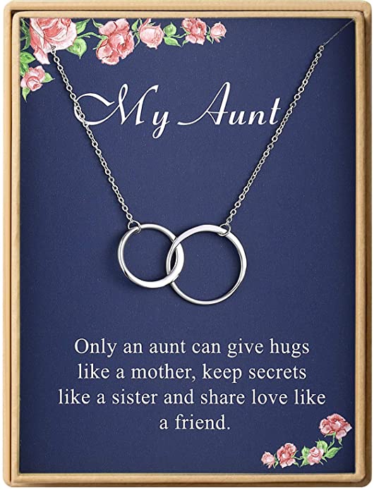 aunt necklace with two rings entertwined