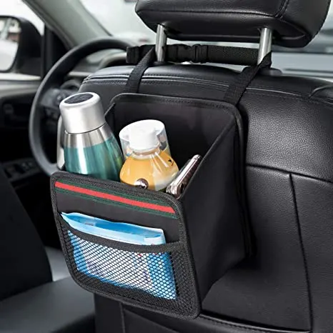 Car Seat Side Back Storage Organizer Leather Multi Pocket Hanging Bag  Holder