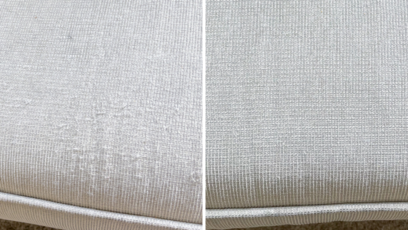 remove couch pilling before and after