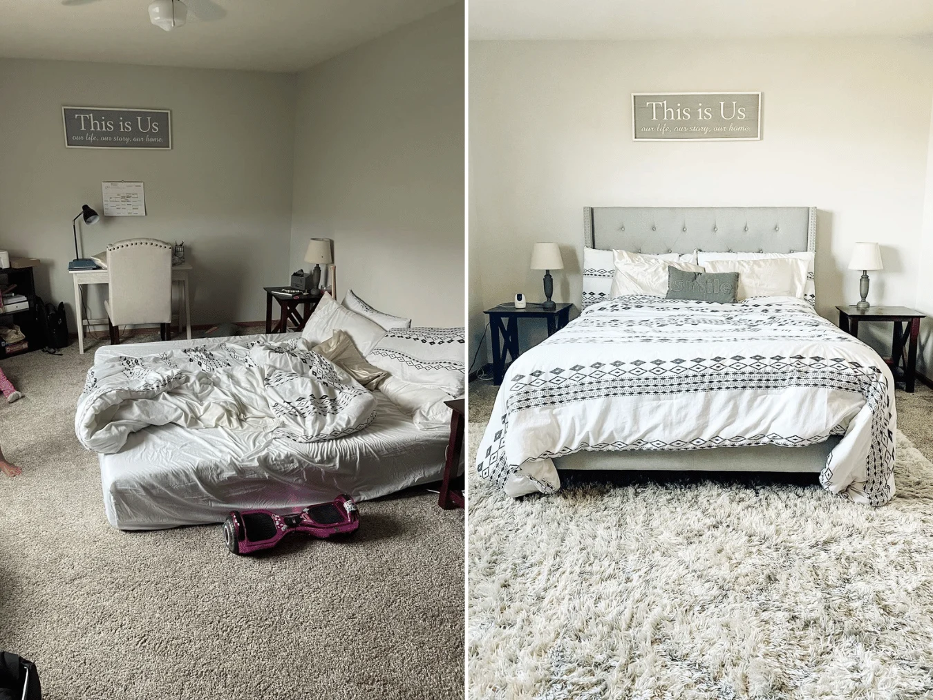 DECLUTTERING BEDROOM BEFORE AFTER