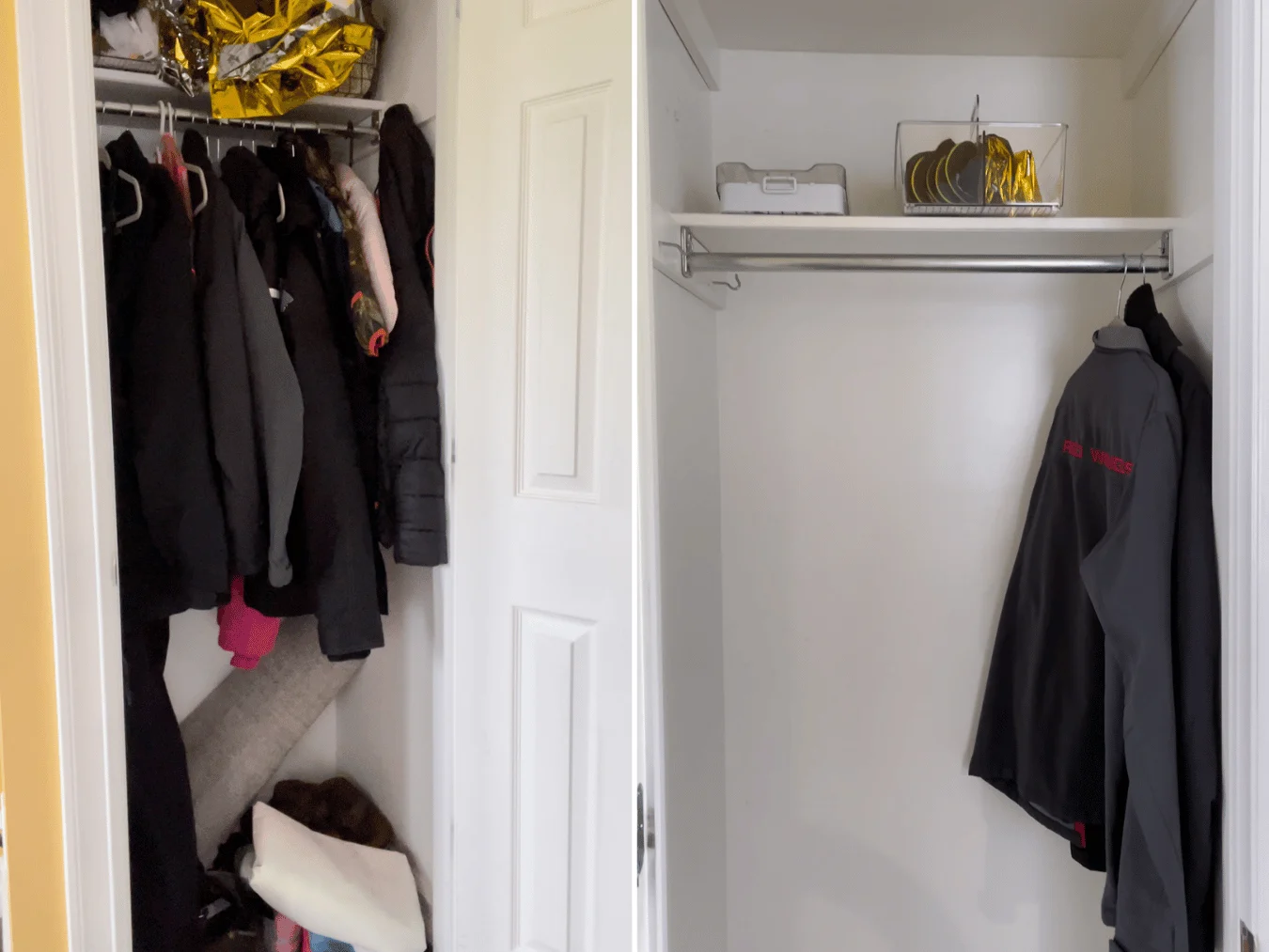 DECLUTTERING closet BEFORE AFTER