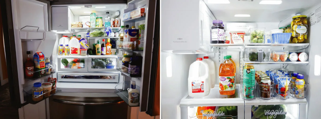 DECLUTTERING fridge BEFORE AFTER