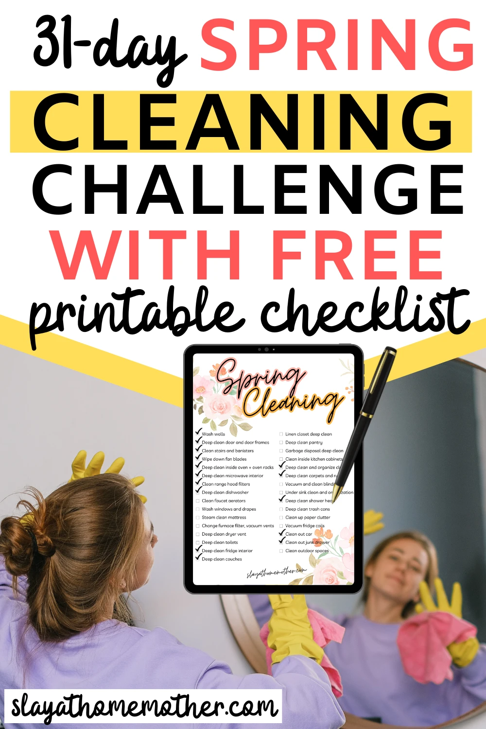 free spring cleaning checklist pin