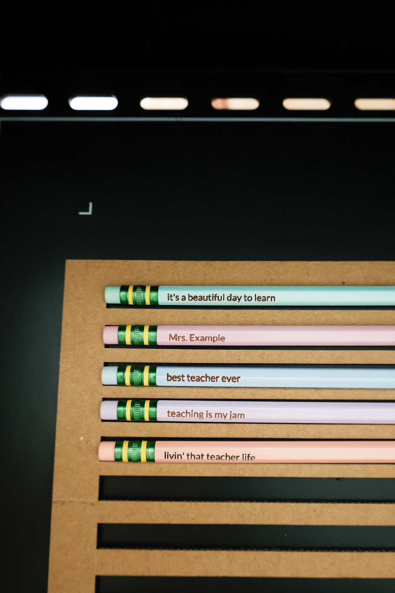 engraving pencils in jig