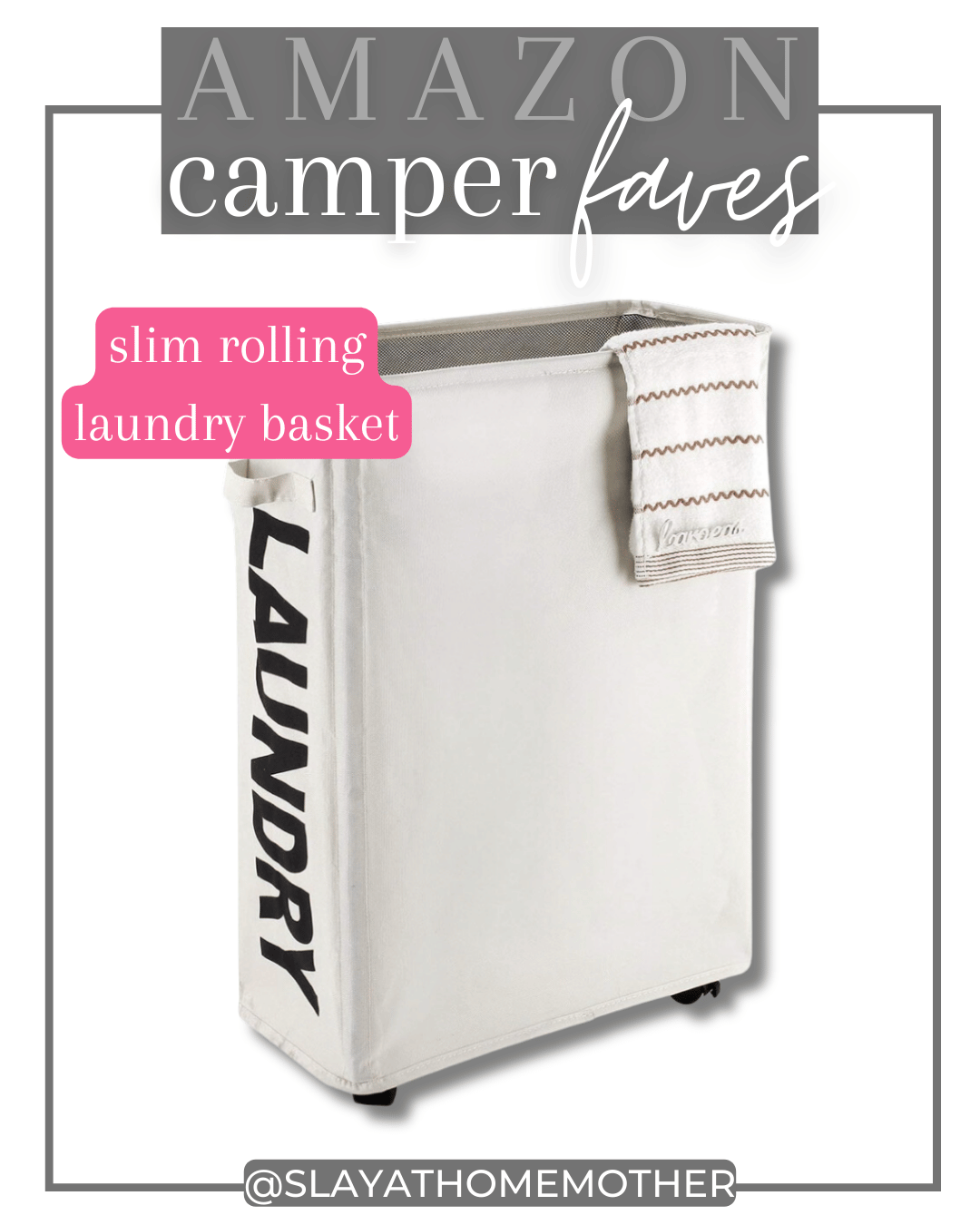 camping accessories for inside camper - laundry basket on wheels