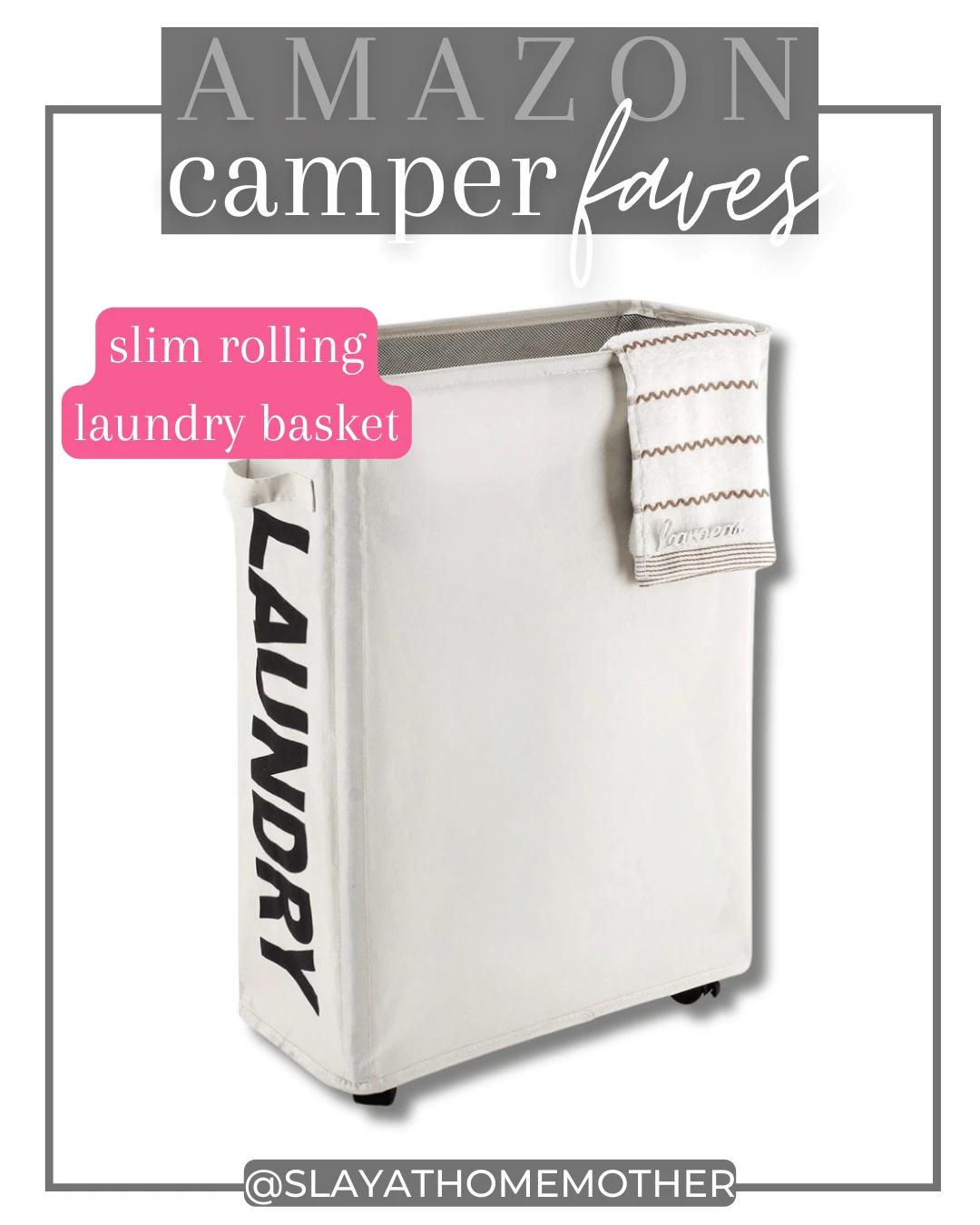 camping accessories for inside camper - laundry basket on wheels