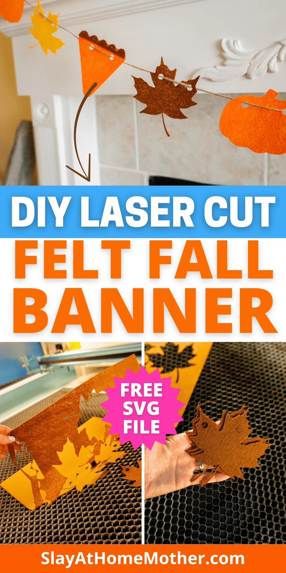 diy laser cut felt shapes banner