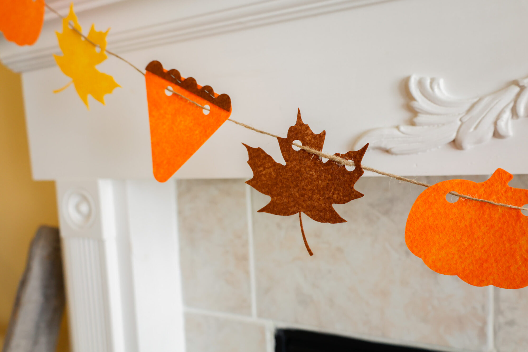 laser cut felt fall banner project finished