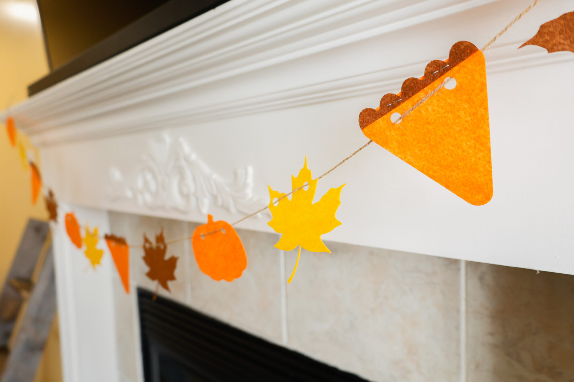 laser cut felt fall banner project finished