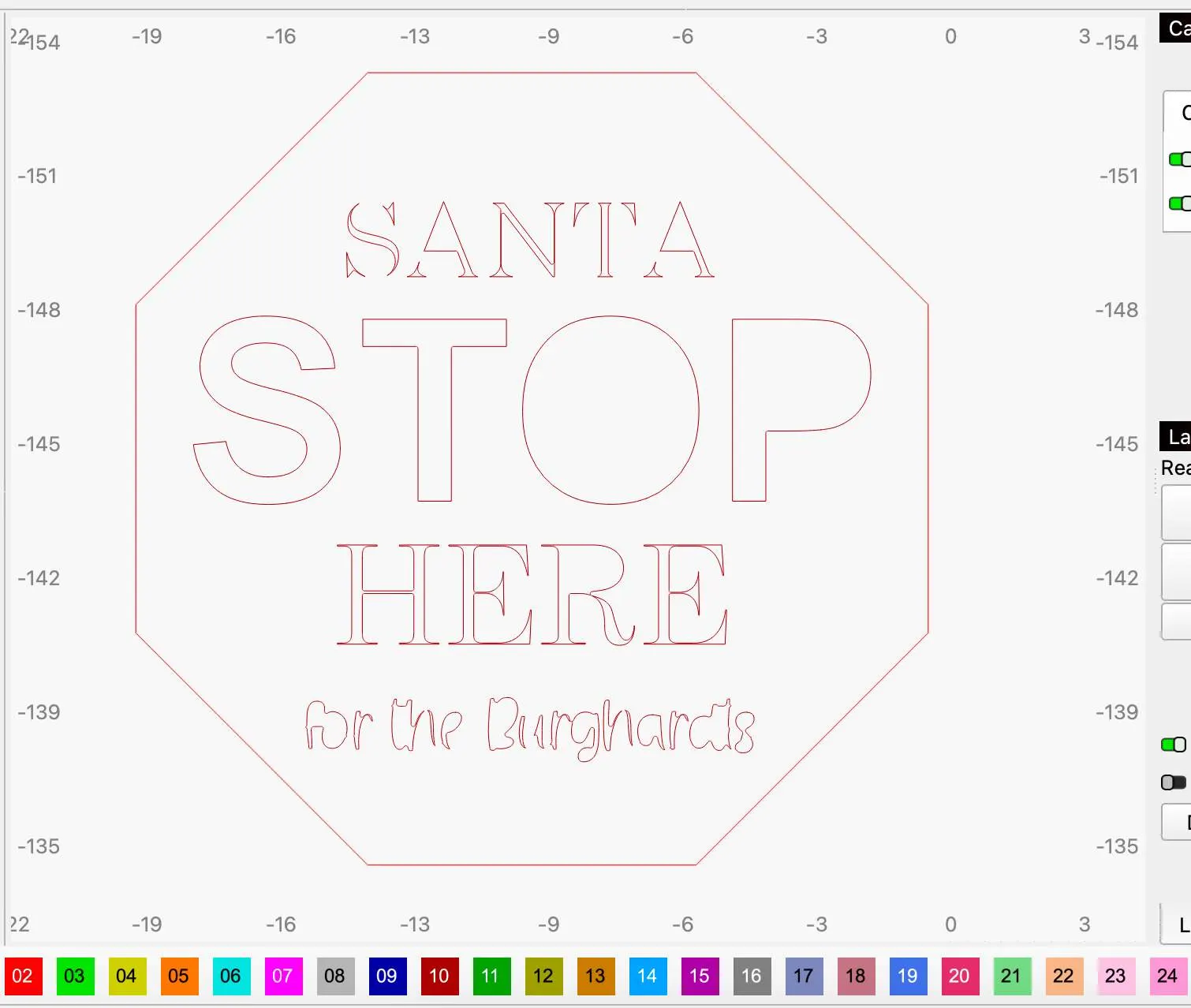 lightburn screenshot showing inward offset