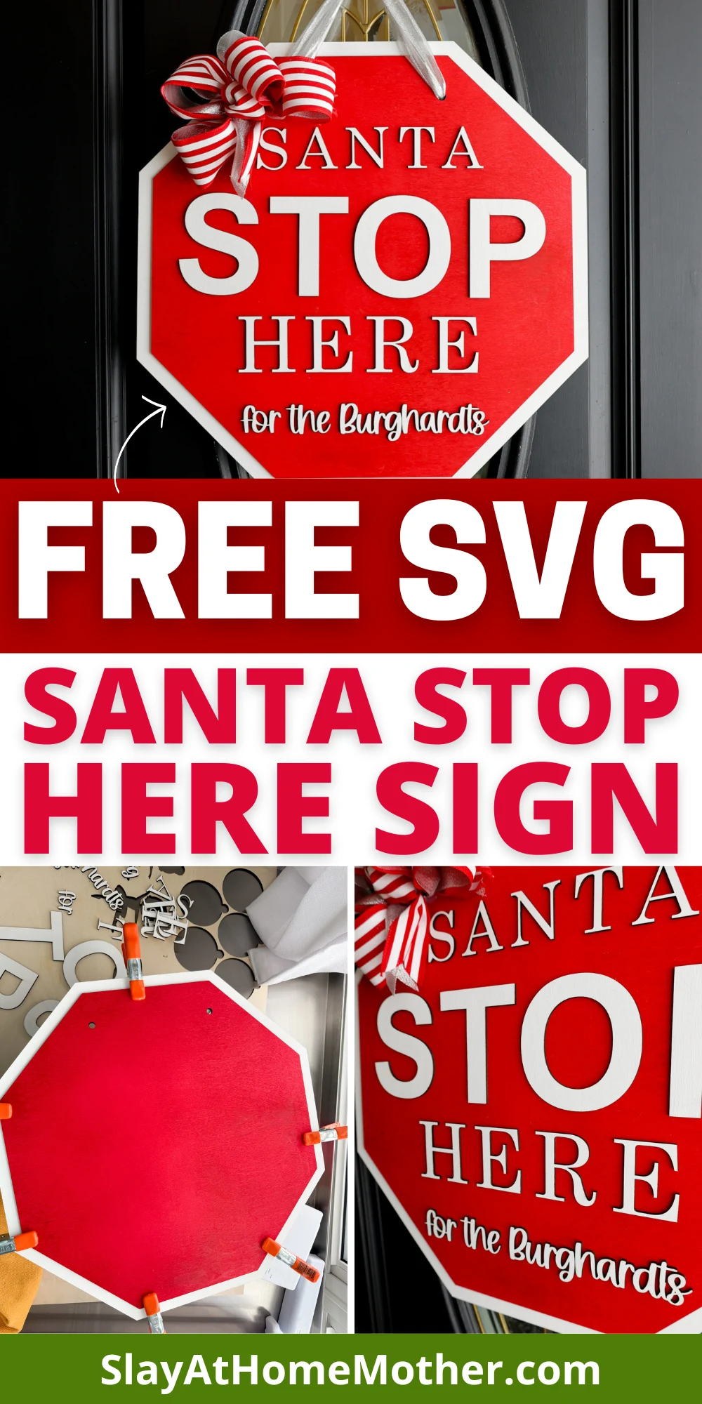 diy santa stop here sign free svg