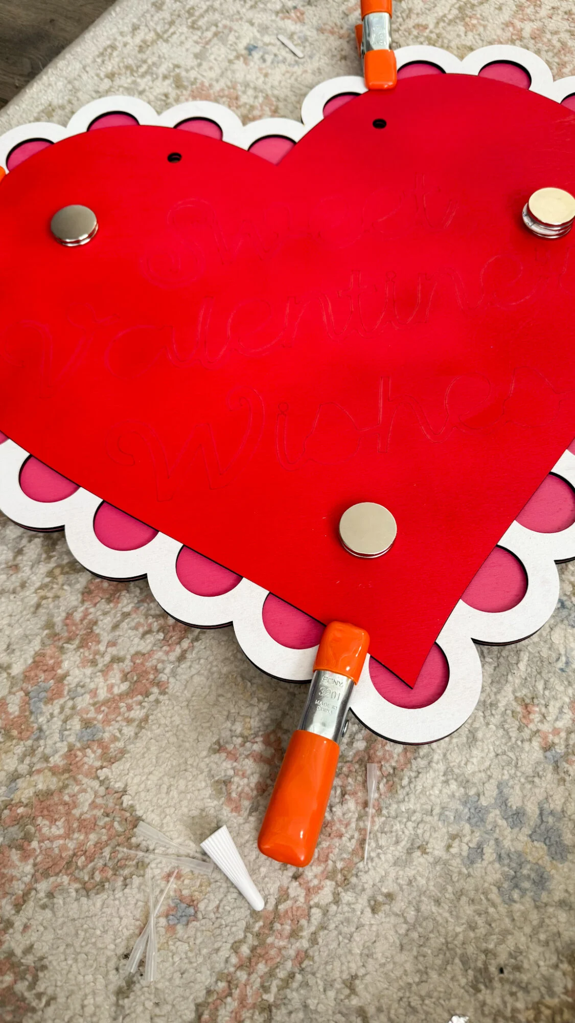 adhering and clamping wood layers together