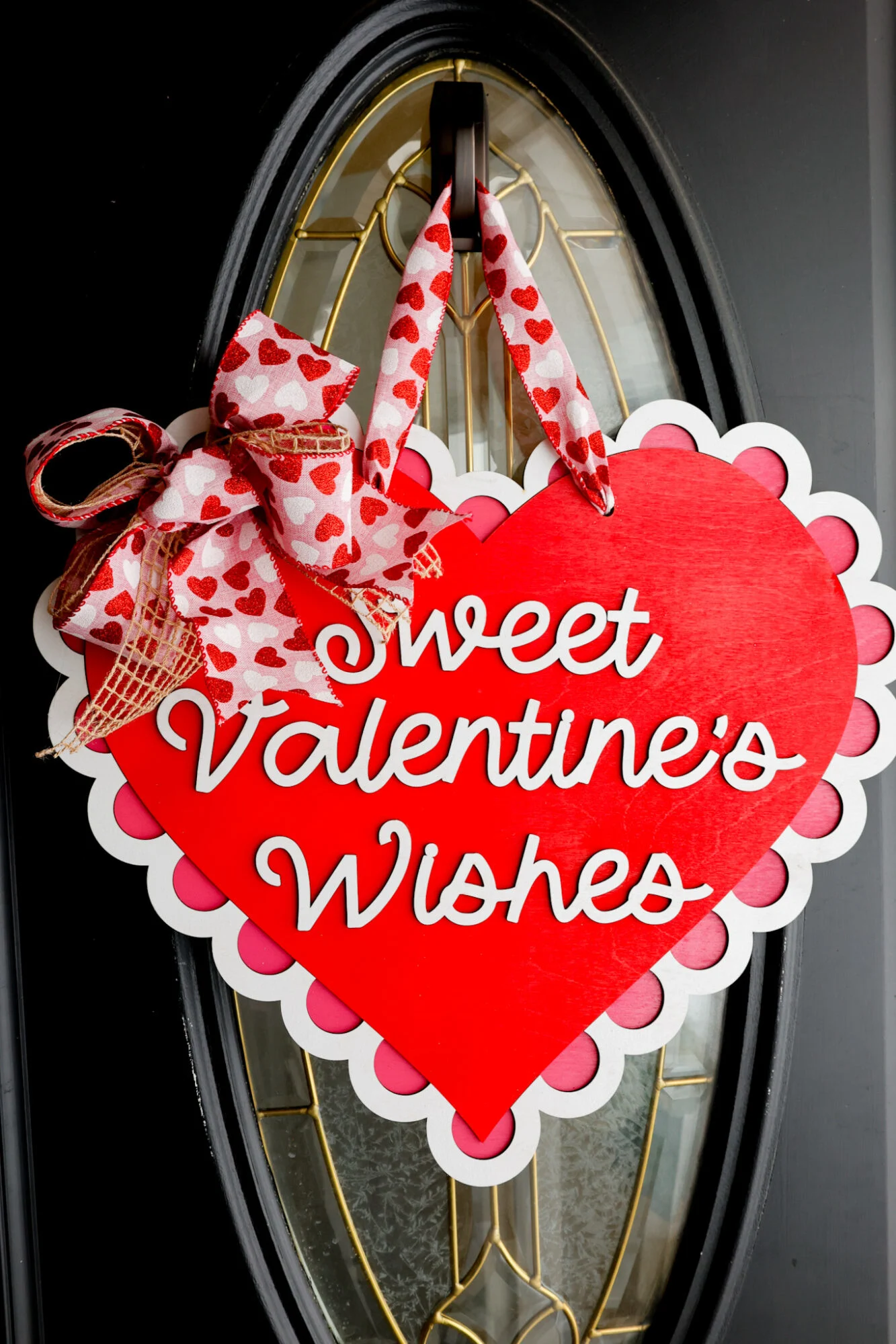 finished valentines day door sign