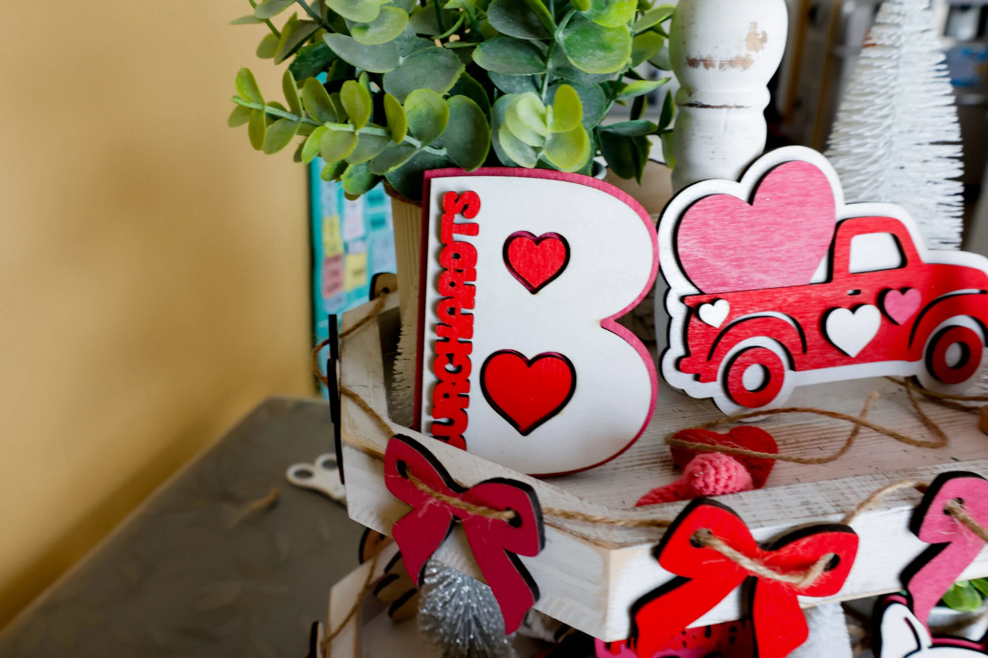 closeup name finished valentines day tiered tray decor