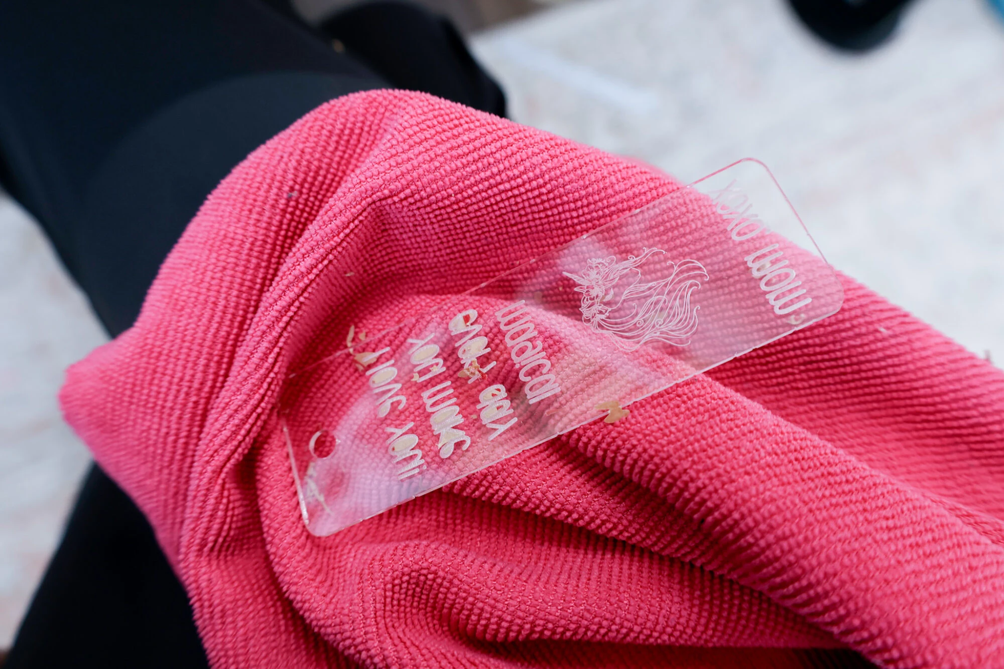 cleaning laser engraved bookmarks