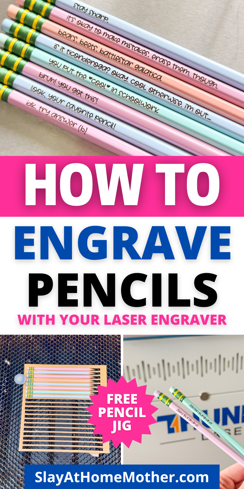 how to engrave pencils pin laser craft